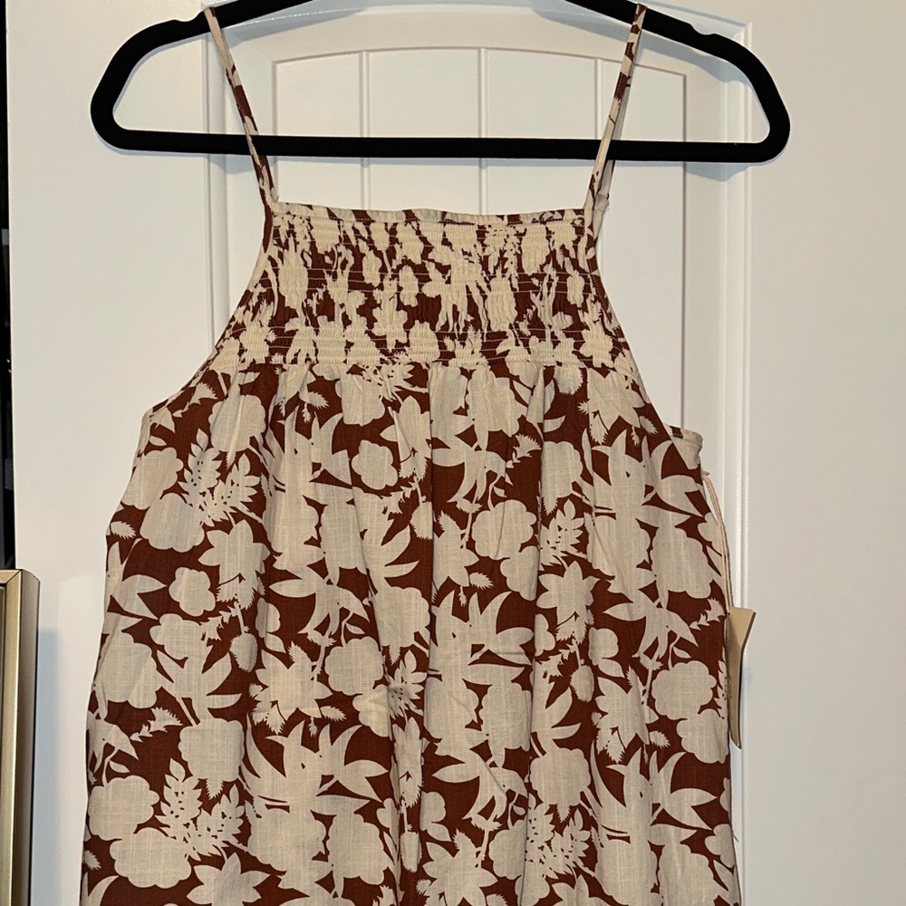 Universal Thread Brown and Cream Floral Maxi Dress